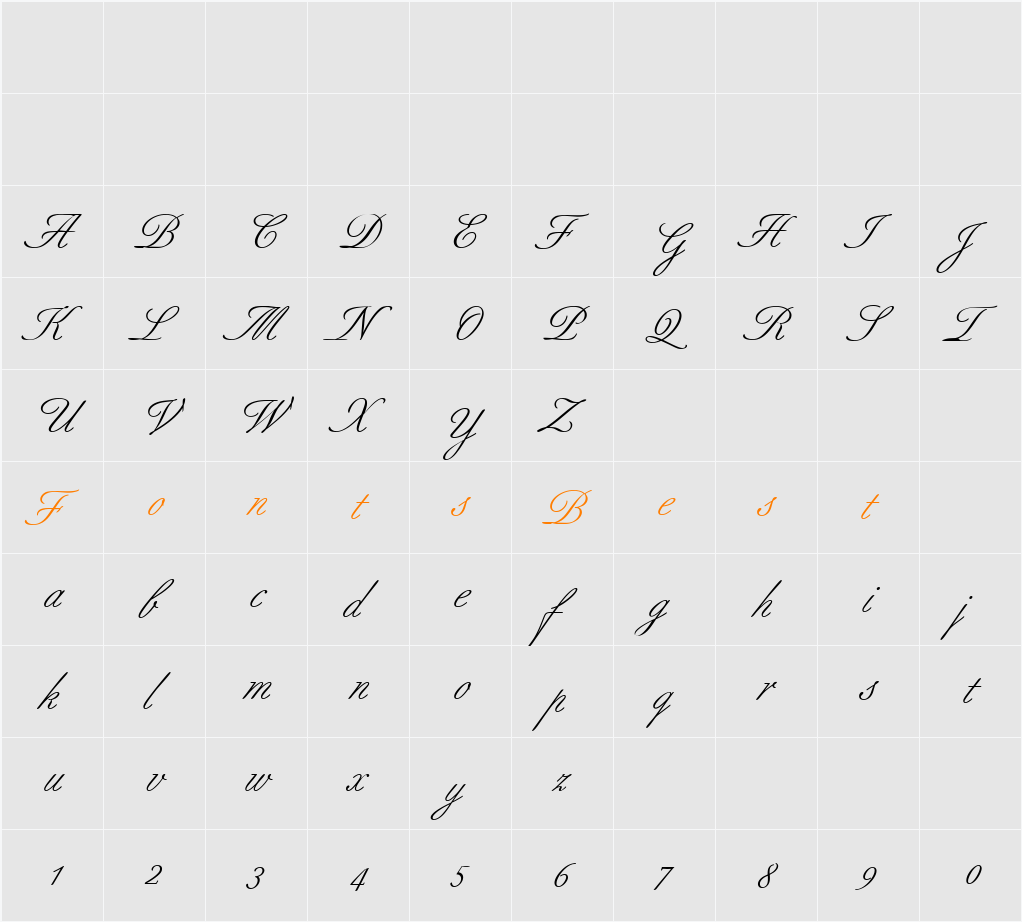 Berthold Script Character Map