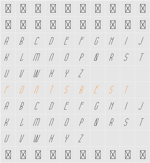 Belithel Demo Light Italic Character Map