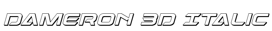 Dameron 3D Italic Font Image