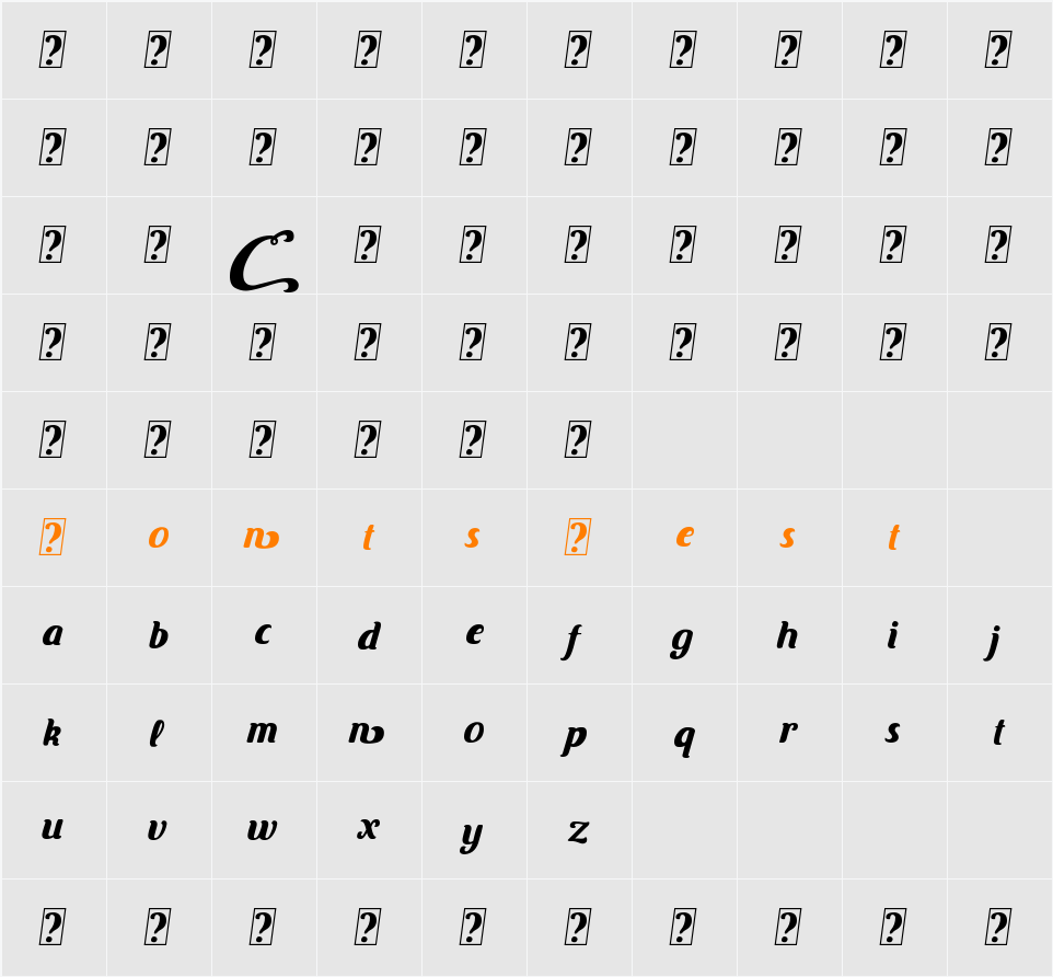Carten demo Character Map