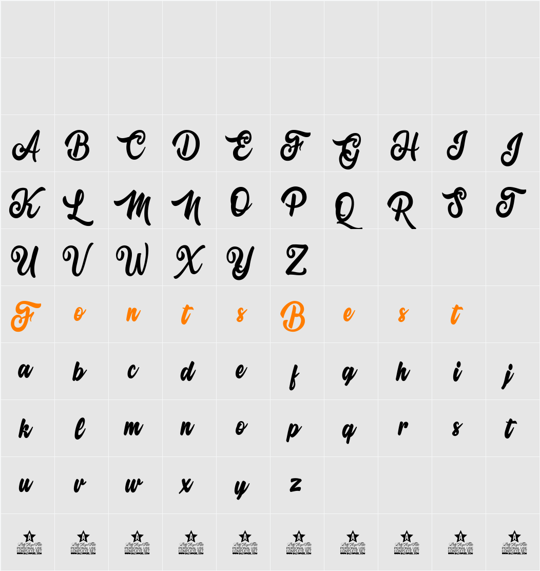 Antonine Personal Use Character Map