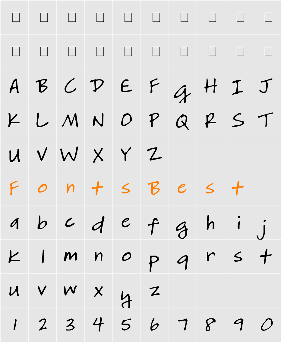 DJB HeatherG Character Map