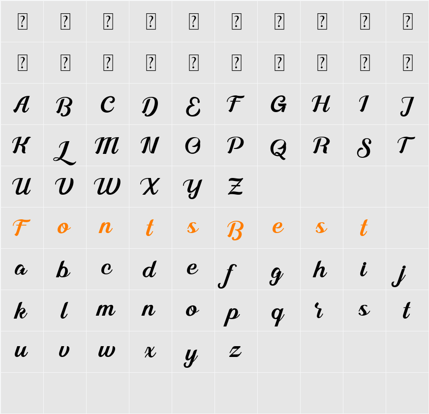 Alleyster Character Map