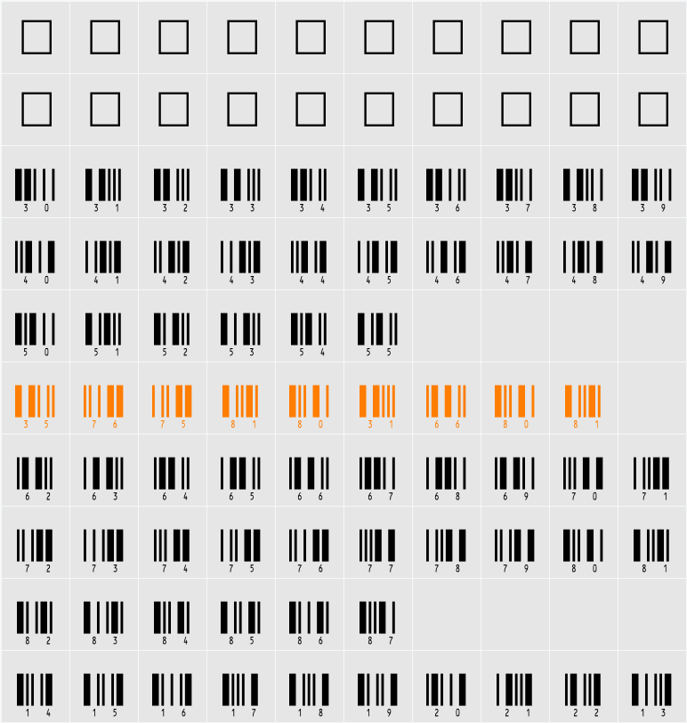 IntHrP24DlTt Character Map