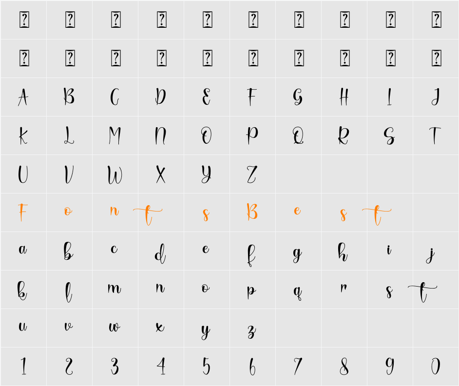Bunnyheart - Personal Use Character Map