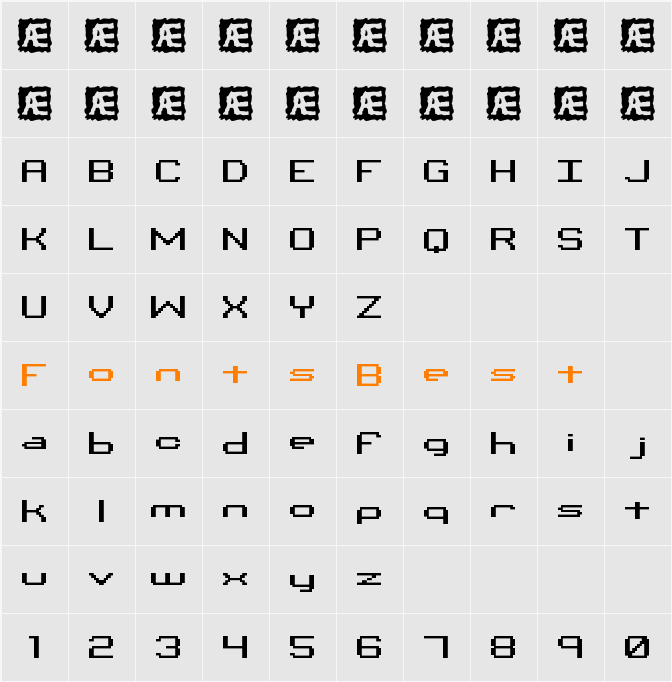 Binary X CHR BRK Character Map