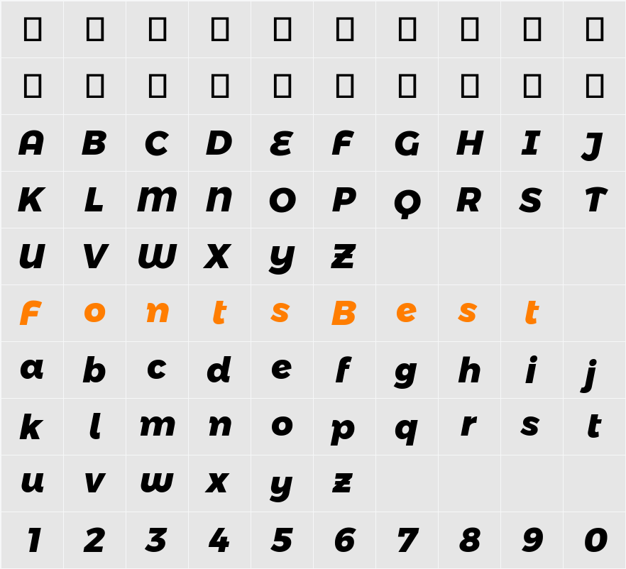 Montserrat Alternates ExtraBold Character Map