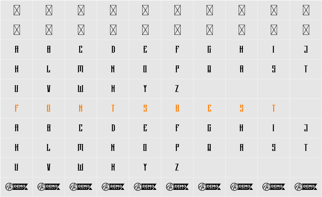 Blackjet Demo Character Map