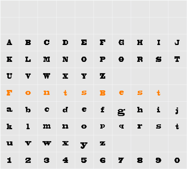 BLACKBONSAI1.0 Character Map