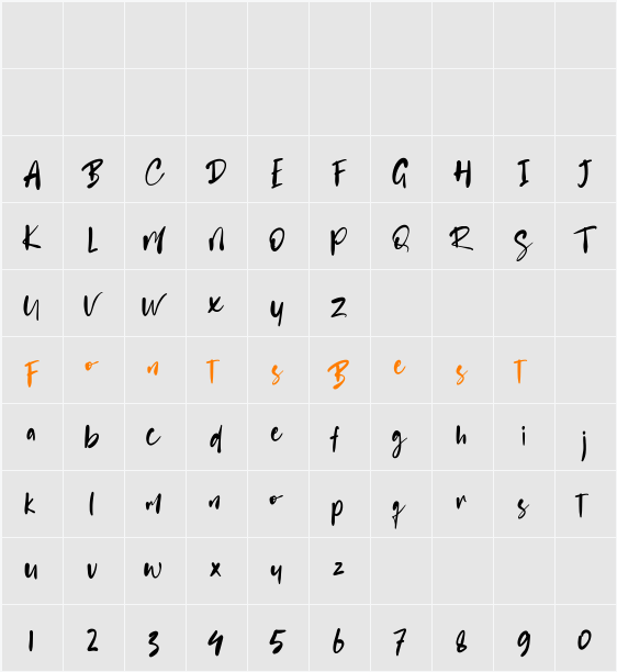 Battnise Character Map