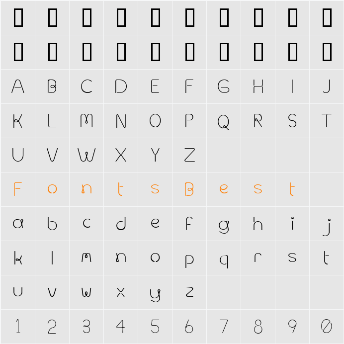 Metal Spagetti 2000 Character Map