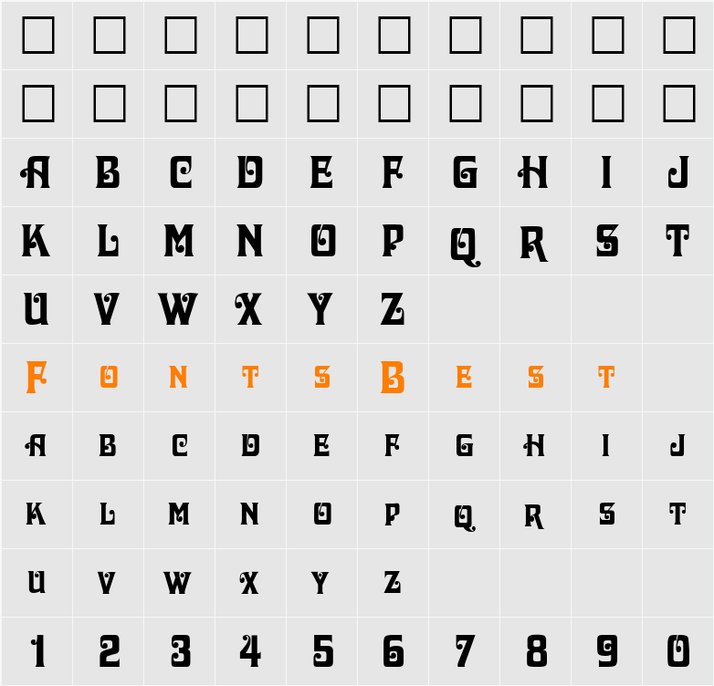 Davida Character Map