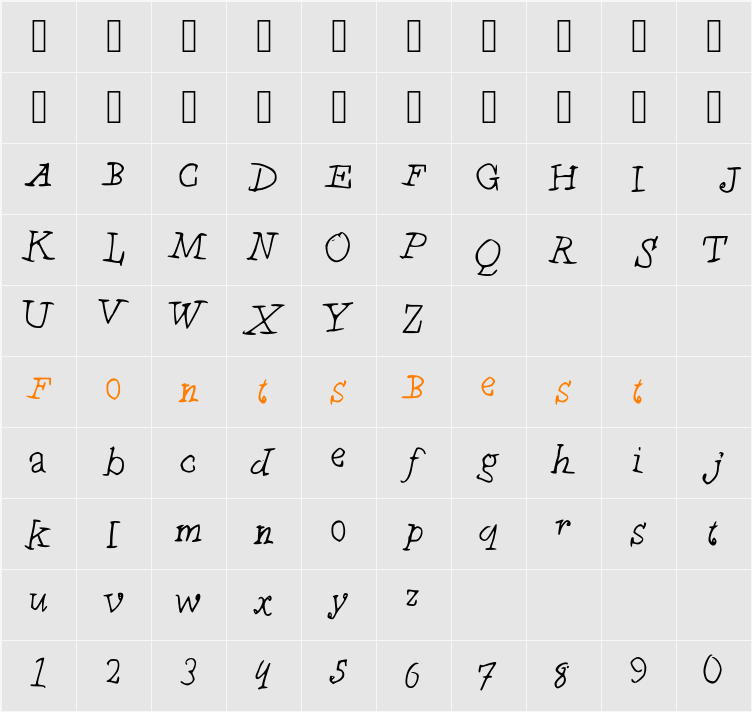 Chyldren Medium Character Map