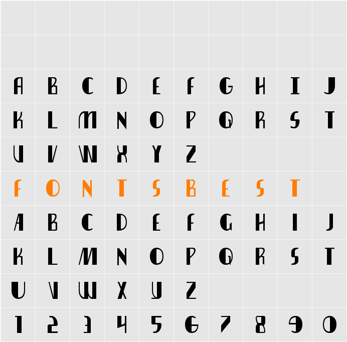 Nathan Brazil Condensed Character Map