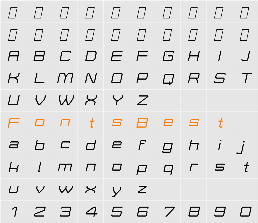 Move-X Character Map