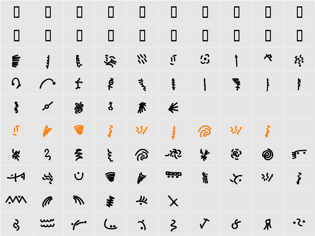 Mini Pics Character Map