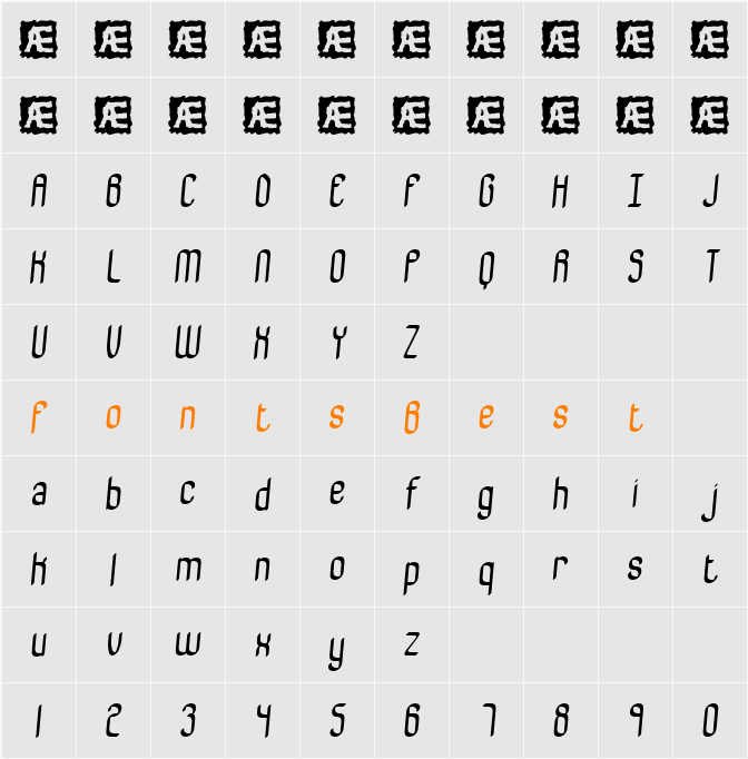 Bewilder BRK Character Map