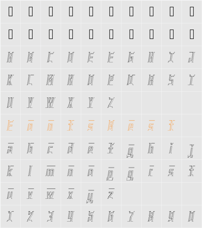Bad Eyes Wireframe Character Map
