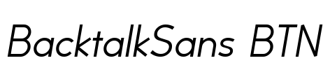 BacktalkSans BTN Font Image