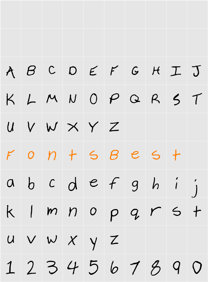 Cheyenne Hand Bold Character Map