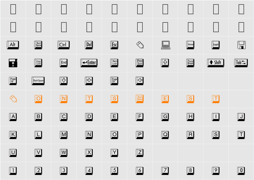 BD Keyboard Character Map