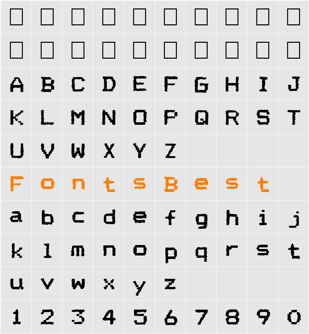 Datmatrix Character Map