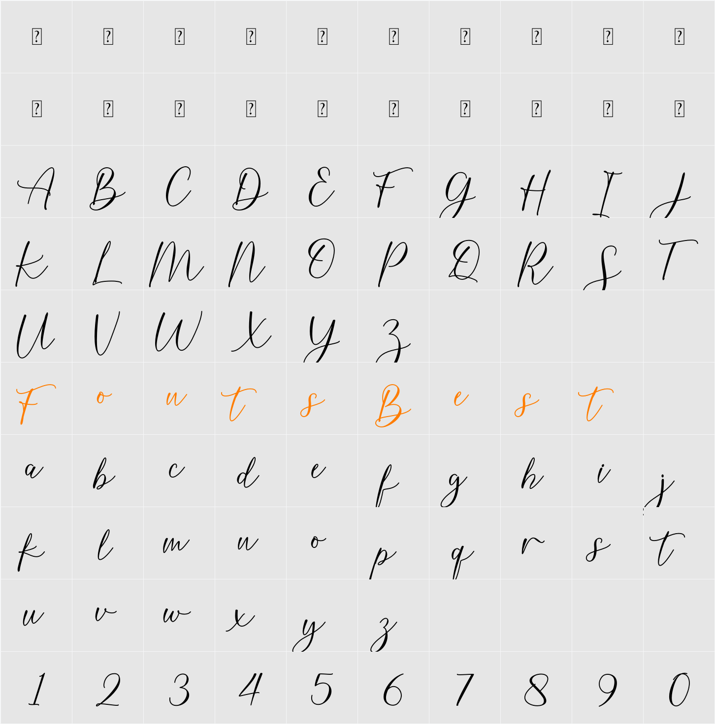 Burnette Demo Character Map
