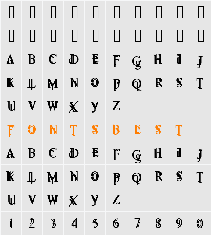 FallenThyme Character Map