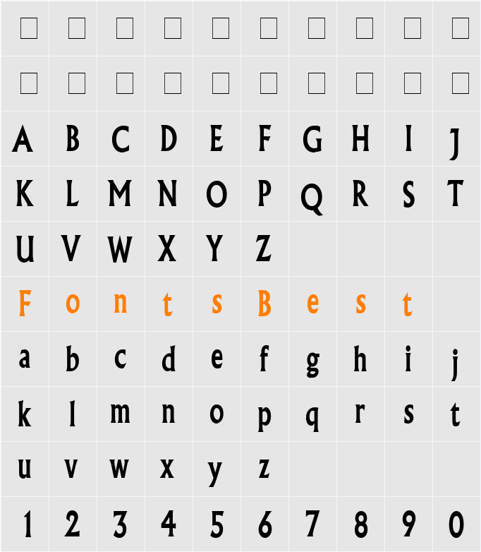 Flair Thin Character Map