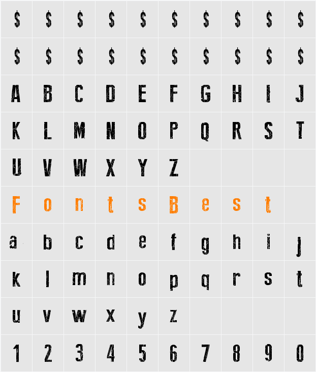 Broken Type Character Map