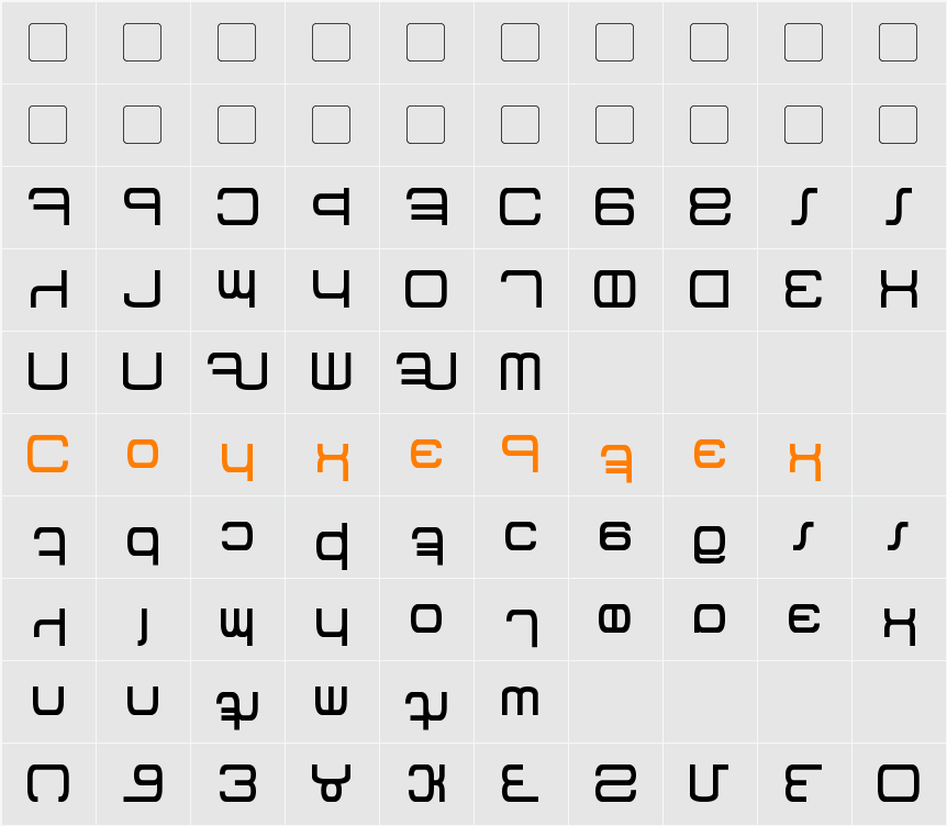 Betazed Character Map