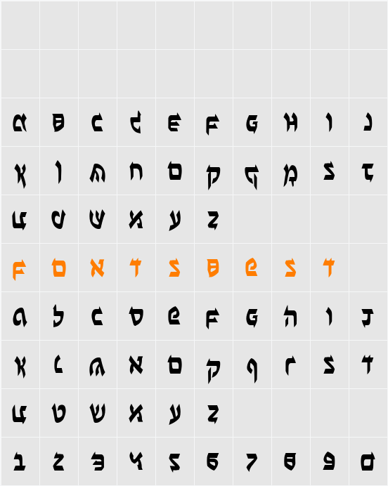 Ben-Zion Condensed Character Map