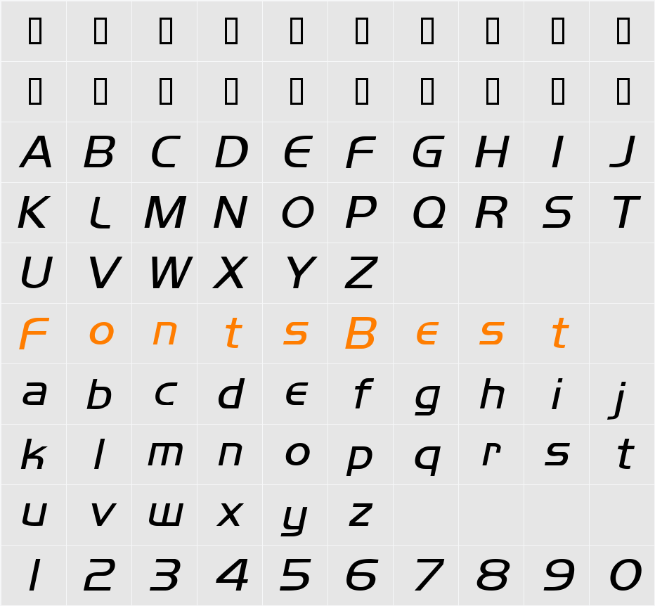 Mikity Character Map