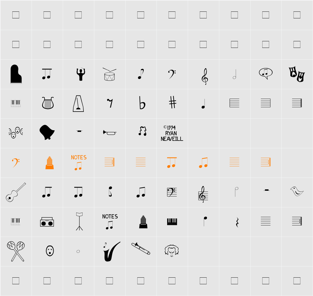 Music Fun Character Map