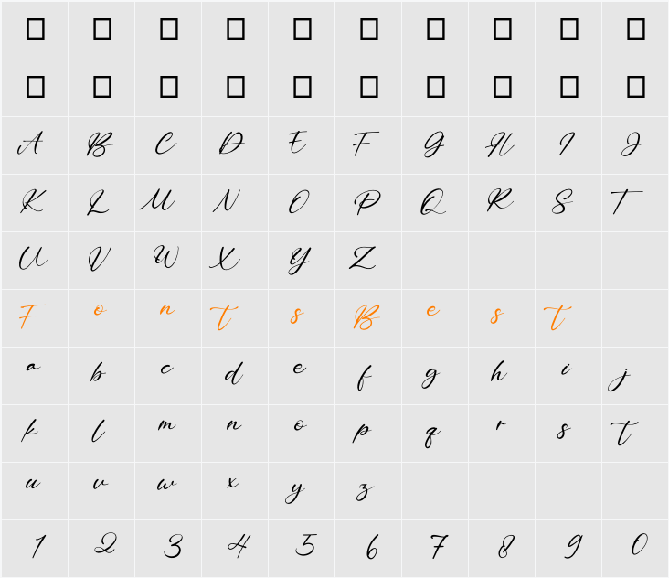 BitleyAnthem Character Map