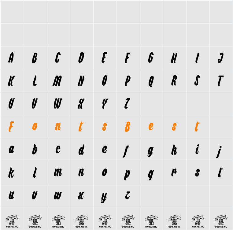 Backpack Personal Use Character Map