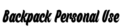Backpack Personal Use Font Image