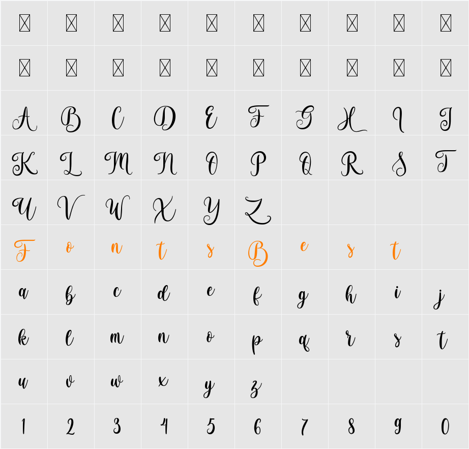 Brightside Character Map