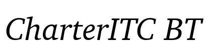 CharterITC BT Font Image
