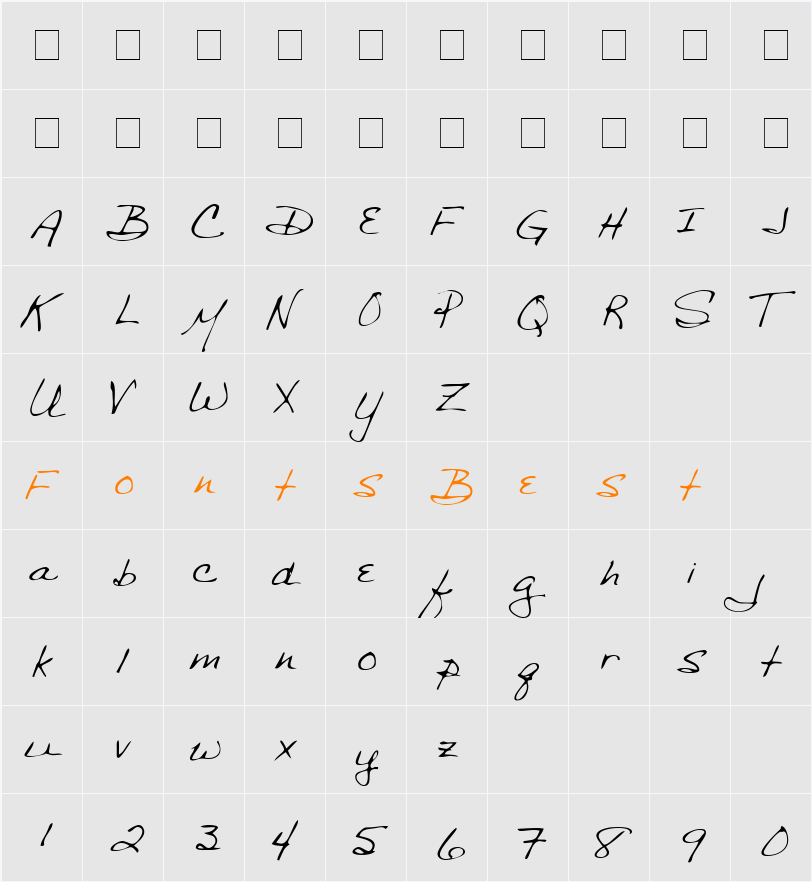 BethanysHand Character Map