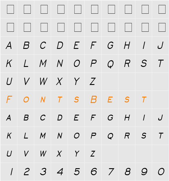 Chisel Thin Character Map