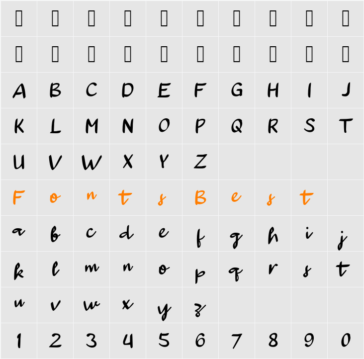 aAutoyesClosely Character Map