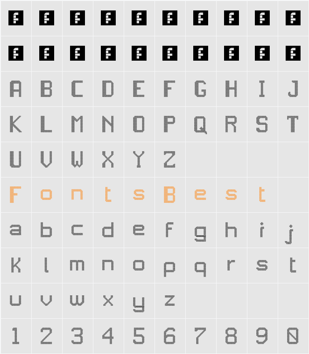 JD LED7 Character Map