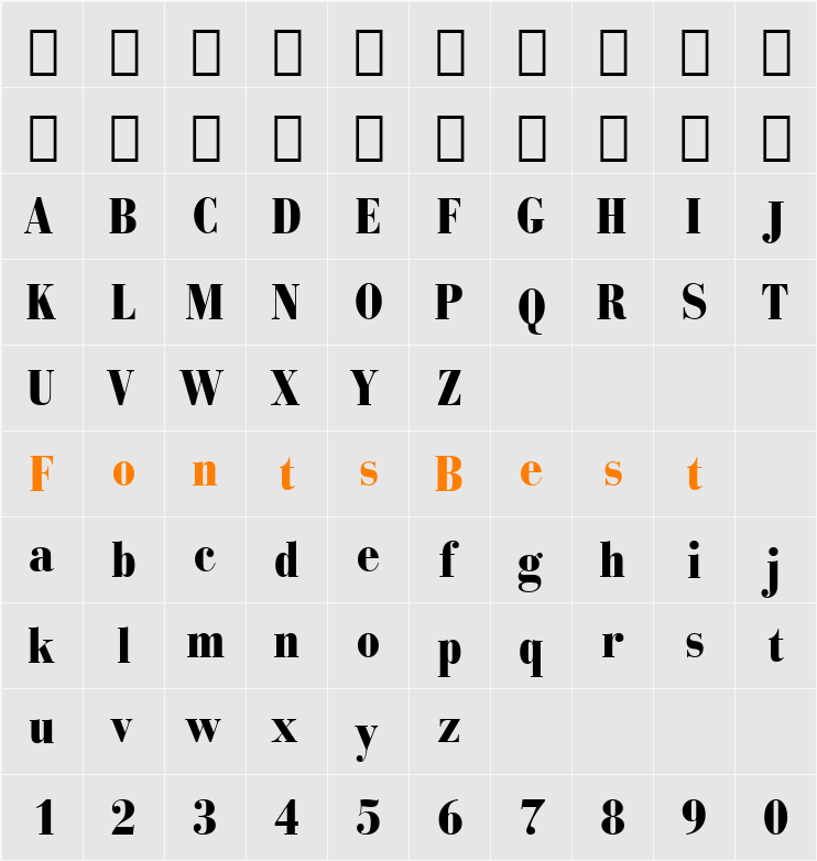 BauerBodni BlkCn BT Character Map