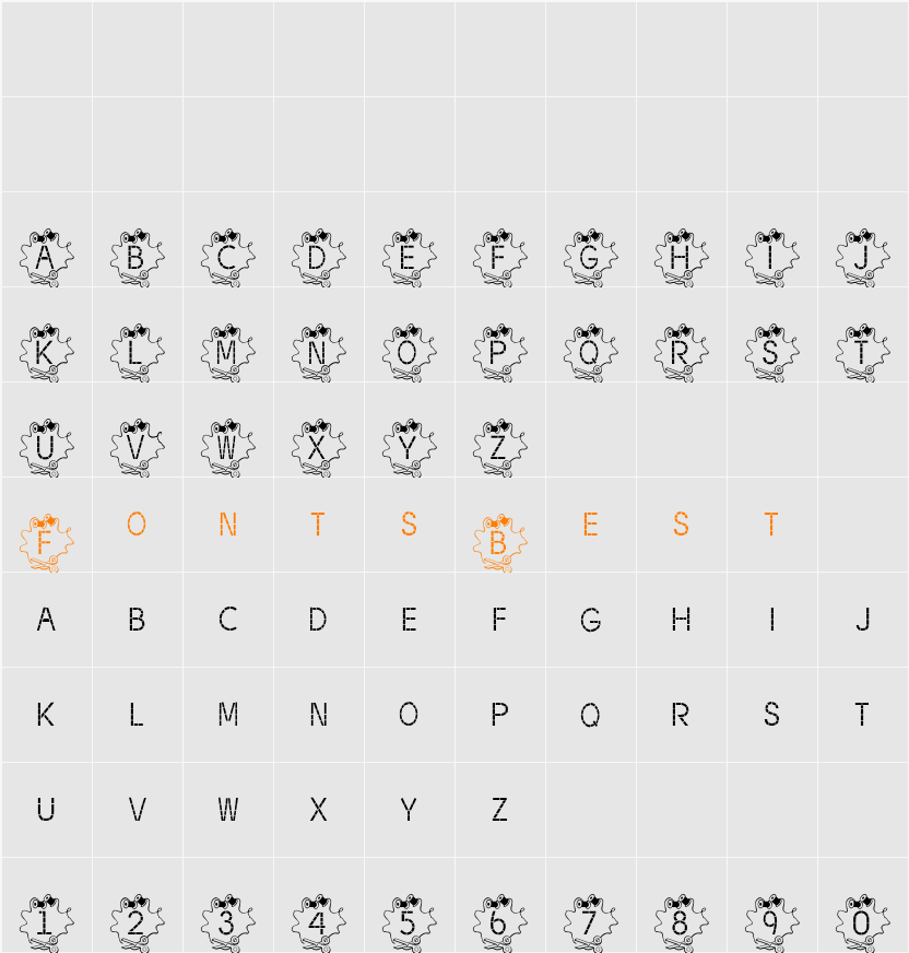 BJF Thread Character Map