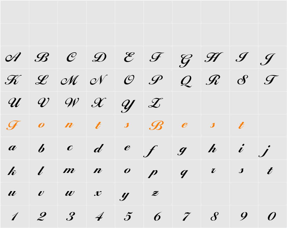BallantinesScriptEF Character Map