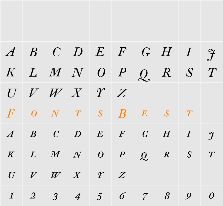 DTLFleischmannD Caps Character Map