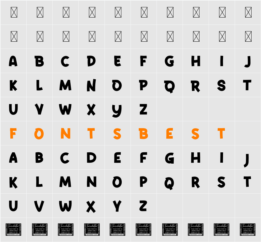 BROQI Personal Use Character Map