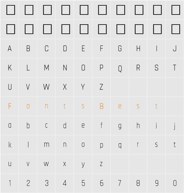 Chathura Light Character Map