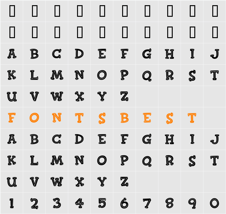 FinkBold Character Map